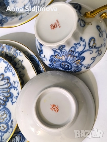 Руски порцелан ЛФЗ сервиз за чай , снимка 4 - Сервизи - 52252358