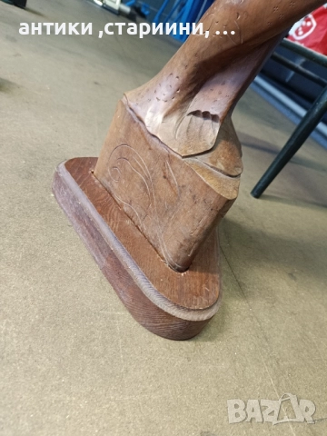 голяма дървена статуетка от масивно дърво!, снимка 5 - Статуетки - 52167017