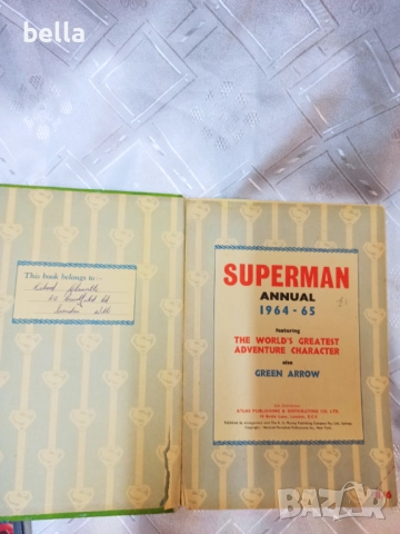 РЯДКО ИЗДАНИЕ -Годишник на Супермен - 1964 - ATLAS - ПРЕКРАСЕН ЕКЗЕМПЛЯР, снимка 2 - Антикварни и старинни предмети - 51554175