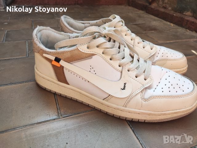 beige brown custom low air jordan 1x, снимка 1 - Кецове - 46716967