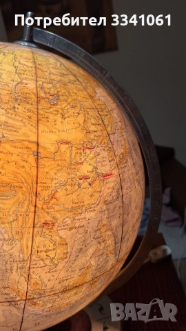 Стар светещ глобус , снимка 3 - Антикварни и старинни предмети - 52881396