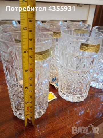 Чисто Нови кристални чаши Bohemia Chzehislovakia безалкохолно вода , снимка 4 - Антикварни и старинни предмети - 52226513
