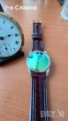 18k Gold Charles Delon, огледално стъкло, нова AGFA батерия. , снимка 5 - Мъжки - 53606554