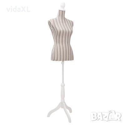 vidaXL Дамски бюст манекен, лен, на ивици（SKU:30031