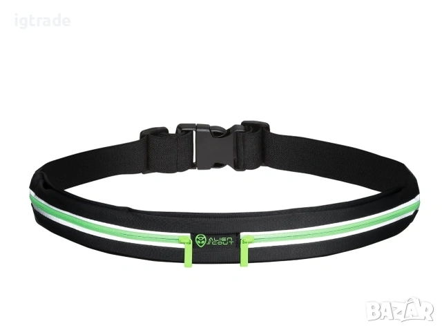 Спортен колан за бягане Alien Scout с 2 разтегателни джоба, светлоотразителна лента, до 6 инча