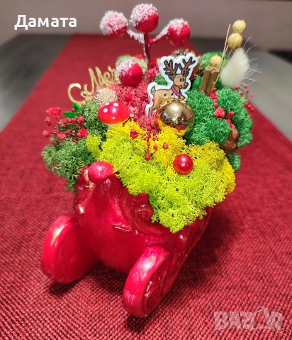 Коледни кашпи със скандинавски мъх , снимка 7 - Коледни подаръци - 52888394