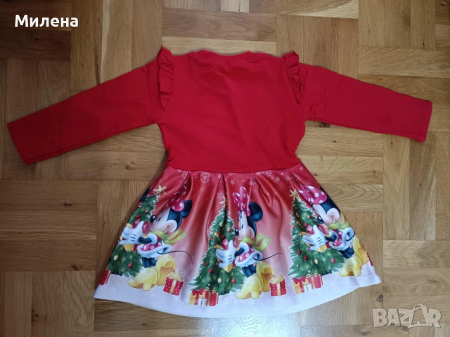 Коледна рокля с Мини Маус - размер 86, снимка 2 - Бебешки рокли - 51783005