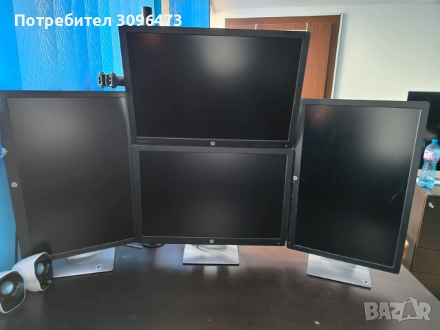 Продавам trading station 4 монитора HP + стойка (много запазени)