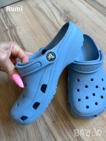 Оригинални светло сини чехли Crocs ! 36 н, снимка 3 - Чехли - 53571818