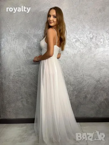 Дълга официална бяла рокля, снимка 2 - Рокли - 49894136