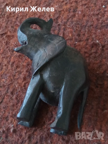 Дървена африканската фигурка от абанос на 🐘 слон 53703, снимка 4 - Колекции - 53474245