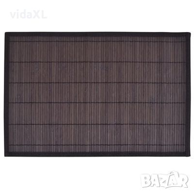 242110 6 Bamboo Placemats 30 x 45 cm Dark Brown（SKU:242110, снимка 1 - Други стоки за дома - 46215903