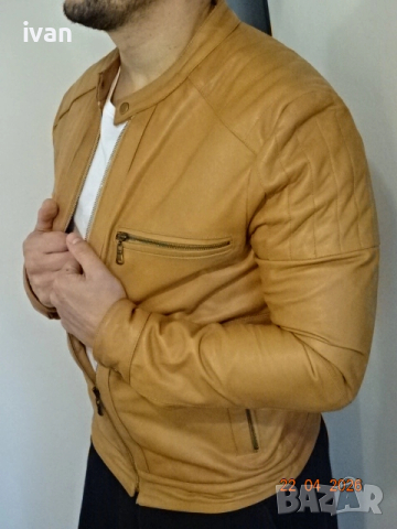 мъжко кожено яке, снимка 5 - Якета - 54288757
