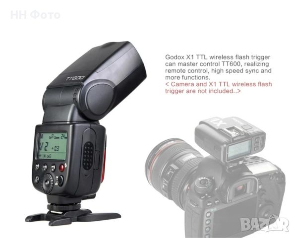 Светкавица Godox TT600 за Canon, Nikon, Pentax, Olympus и други, снимка 4 - Светкавици, студийно осветление - 46359208