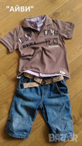 ZARA и H&M къси дънки и тениска, снимка 1 - Детски къси панталони - 46192468