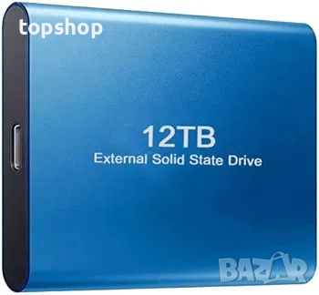 Нов, проверен 12TB преносим SSD външен твърд диск USB-C USB 3.1 външен твърд диск SSD, подходящ за..