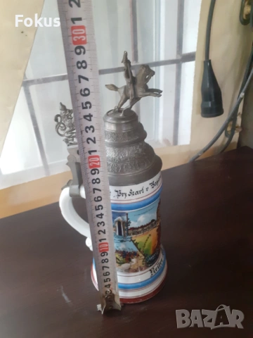 Голяма стара немска халба 0,5 л. военна тематика, снимка 7 - Антикварни и старинни предмети - 53277138