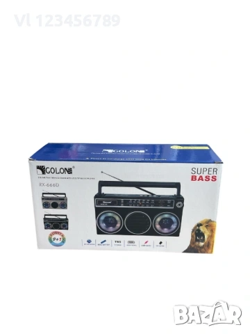 Портативно ретро 3 лентов приемник GOLON RX-666SD FM,АМ;SWBT,USB,TF, снимка 6 - Радиокасетофони, транзистори - 53833167