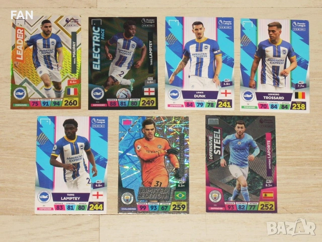 78 бр. футболни карти Панини от Висшата английска лига 2023 PANINI PREMIER LEAGUE ADRENALYN XL, снимка 8 - Футбол - 53401643