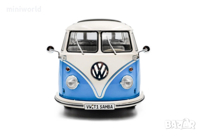Volkswagen VW T1 Samba Bus 1962 - мащаб 1:18 на Solido моделът е нов в кутия, снимка 6 - Колекции - 52151896