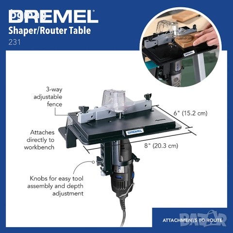 DREMEL 231 маса за фрезоване за мултифункционален инструмент-прав шлайф, снимка 5 - Други инструменти - 51912846