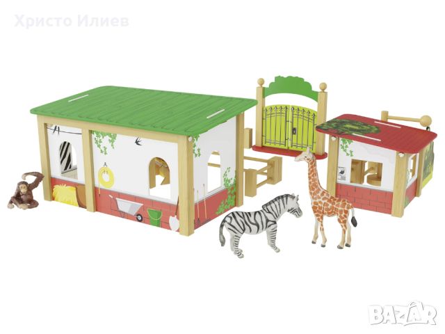 Голяма дървена зоогическа градина с животни Зоопарк Playtive