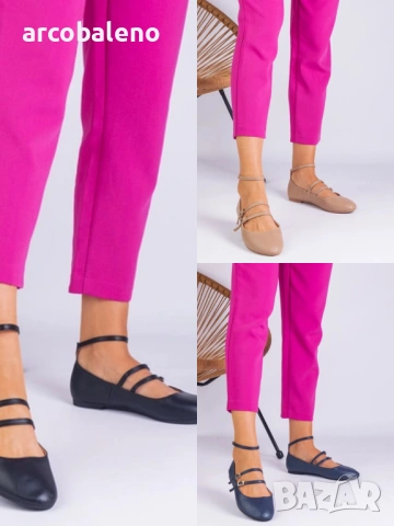 Дамски балетки от изкуствена кожа с катарами Vitoldora, 3цвята 