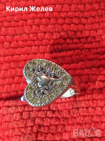 СКЪПОЦЕННА СЪРЦЕВИДНА СРЕБЪРНА ОБЕЦА СРЕБРО 925 с ФАСЕТИРАНИ ЮВЕЛИРНО ЦИРКОНИ 48633, снимка 10 - Обеци - 49522602