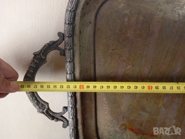 Посребрена викторианска табла,поднос, снимка 4 - Други ценни предмети - 54125459