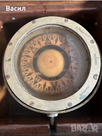 корабен компас месинг, снимка 8 - Антикварни и старинни предмети - 45398309