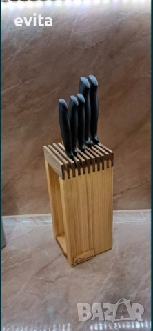 🌿 Уникални дървени стойки за ножове – ръчна изработка с характер, снимка 14 - Аксесоари за кухня - 38571562