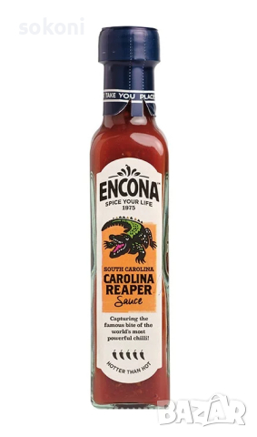 Encona Carolina Reaper Sauce / Енкона Сос от Люти Чушки Каролина Рийпър 142мл, снимка 1 - Други - 44956845