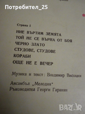 Грамофонни плочи- Владимир Висоцки, снимка 10 - Грамофонни плочи - 53422067
