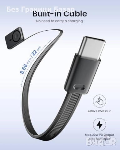 Нова Тънка външна батерия 10000mAh 20W за iPhone и Apple устройства, снимка 2 - Външни батерии - 52153714