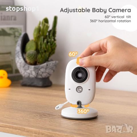 BOIFUN Video Baby Monitor камера, нощно виждане, без WiFi, ECO режим, 3,2-инчов IPS екран, двупосочн, снимка 6 - Комплекти за видеонаблюдение - 46659139