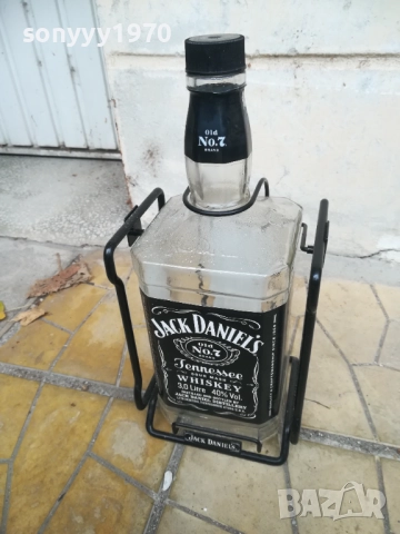 JACK DANIELS 3L-ГОЛЯМО ПРАЗНО ШИШЕ С МЕТАЛНА ЛЮЛКА 1611251811