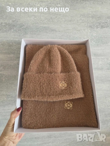 Celine Комплект Шал И Шапка Селин - Налични Различни Цветове Код L-A14, снимка 4 - Шалове - 53217136