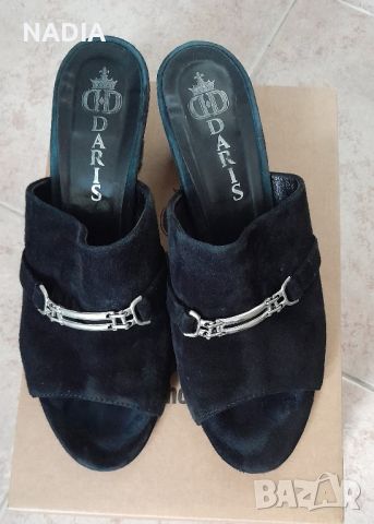 Дарис Daris черни велурени , снимка 3 - Дамски обувки на ток - 45268197