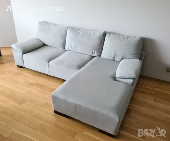 Ъглов диван с табуретка, снимка 3 - Дивани и мека мебел - 45483898