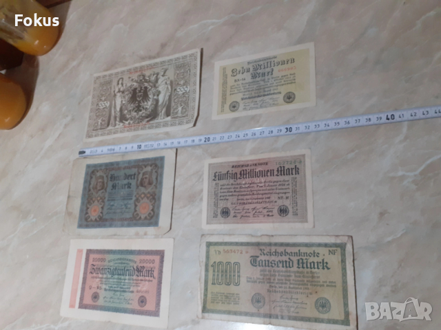 Лот 2 - Райхс марки, Дойче марки банкнота, марка - 6 бр., снимка 5 - Антикварни и старинни предмети - 53938504