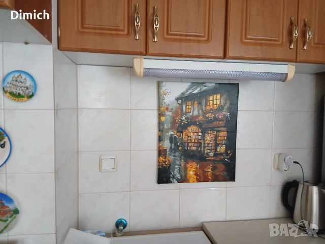 Картина платно „Градски пейзаж – Вечерна книжарница“, Импресионизъм