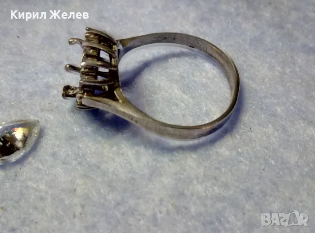 СТАР СКЪПОЦЕНЕН СРЕБЪРЕН ПРЪСТЕН СРЕБРО 925 с БРИЛЯНТНО ФАСЕТИРАН ЦИРКОН НУЖДАЕЩ се от МОНТАЖ 38045, снимка 8 - Пръстени - 50417410