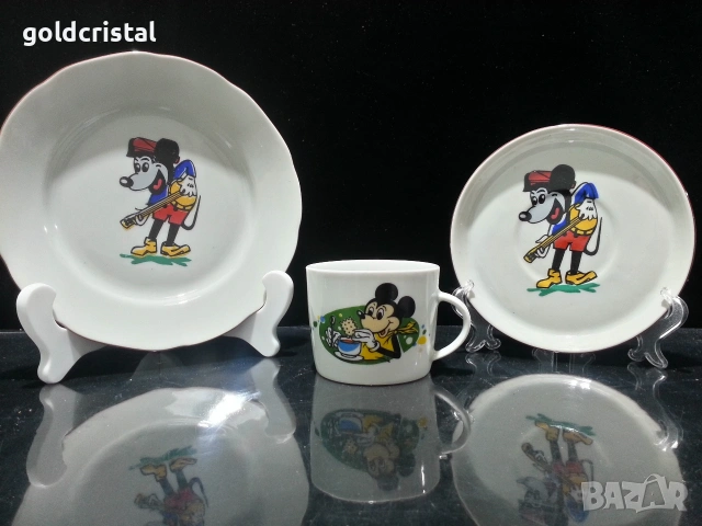 Стар български порцелан детски комплект 