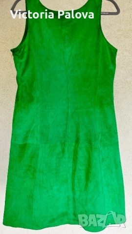 Елегантна кожена рокля уникат велур CLASS INTER , снимка 4 - Рокли - 51754992