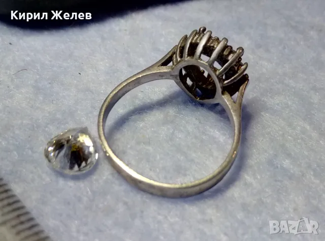 СТАР СКЪПОЦЕНЕН СРЕБЪРЕН ПРЪСТЕН СРЕБРО 925 с БРИЛЯНТНО ФАСЕТИРАН ЦИРКОН НУЖДАЕЩ се от МОНТАЖ 38045, снимка 10 - Пръстени - 50417410