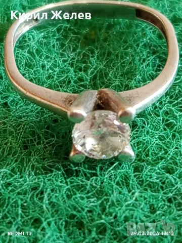 Изящен тип годежен сребърен пръстен фасетиран кристал SWAROVSKI 53320, снимка 6 - Пръстени - 54013831