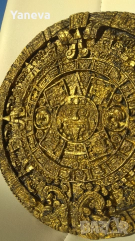 Календар на маите , известен също като " Ацтекския камък на Слънцето". , снимка 2 - Статуетки - 53162956