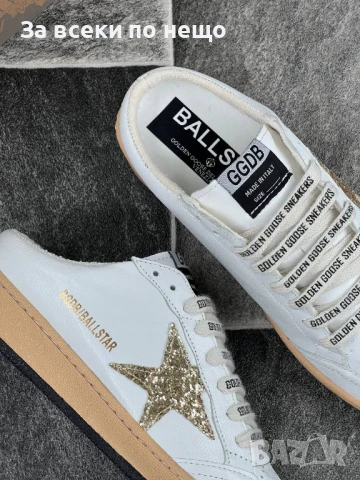 Golden Goose Дамски Бели Маратонки Със Златна Звезда Естествена кожа👟Дамски Спортни Обувки Код E636, снимка 4 - Маратонки - 51002029