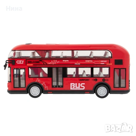 Двуетажен автобус със звук и светлина, снимка 6 - Коли, камиони, мотори, писти - 53461518