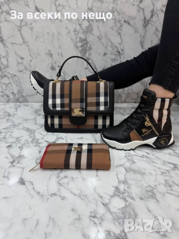 Burberry Дамски Комплект Маратонки Чанта И Портмоне Бърбъри - Налични Различни Цветове Код SK318, снимка 2 - Чанти - 52598704